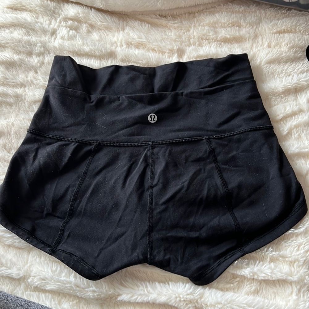 Size 6 Lululemon Wunder Under ultra high rise spandex solid black
